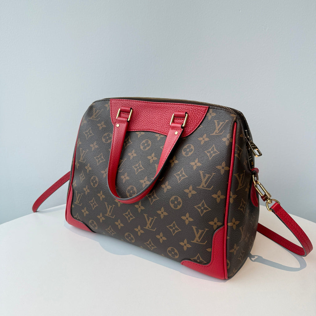 【#080】Pre-owned Louis Vuitton Retiro PM Monogram Canvas Red Leather Bag