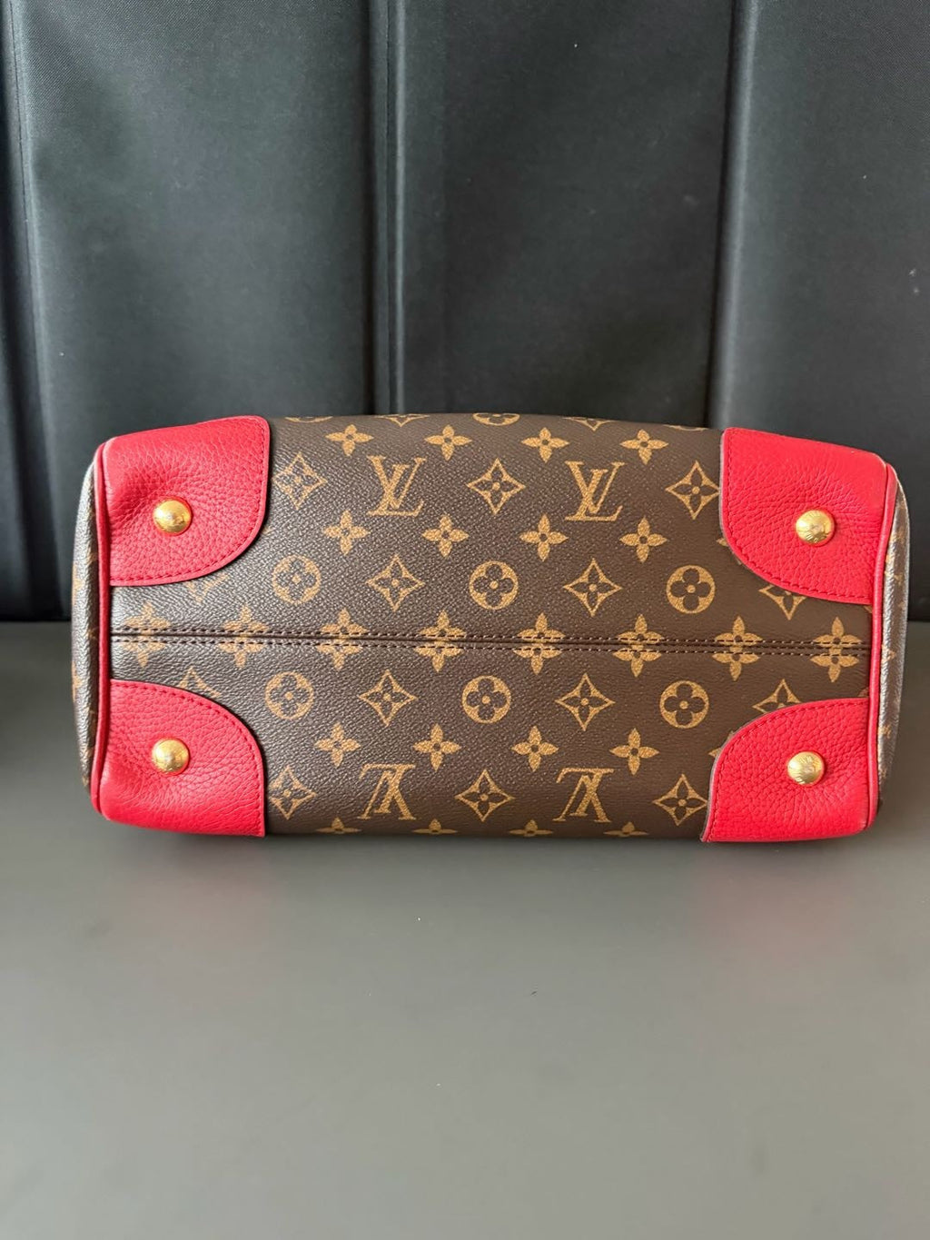 【#080】Pre-owned Louis Vuitton Retiro PM Monogram Canvas Red Leather Bag
