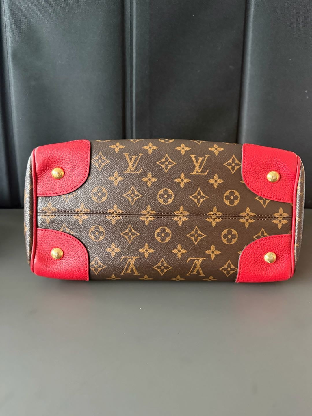 【#080】Pre-owned Louis Vuitton Retiro PM Monogram Canvas Red Leather Bag