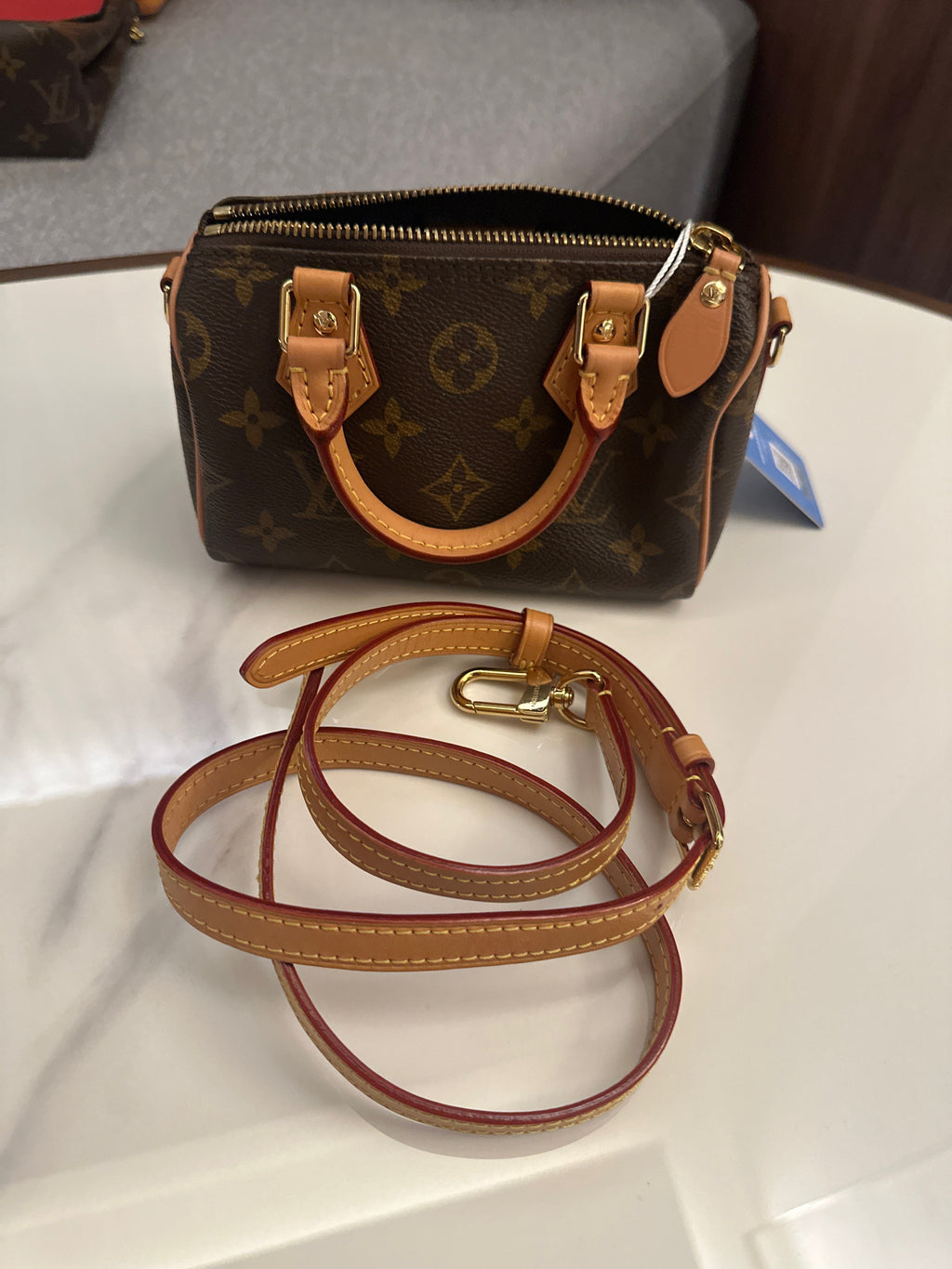 【#090】Pre-owned Louis Vuitton Nano Speedy Monogram Canvas BagHZ2509290&&