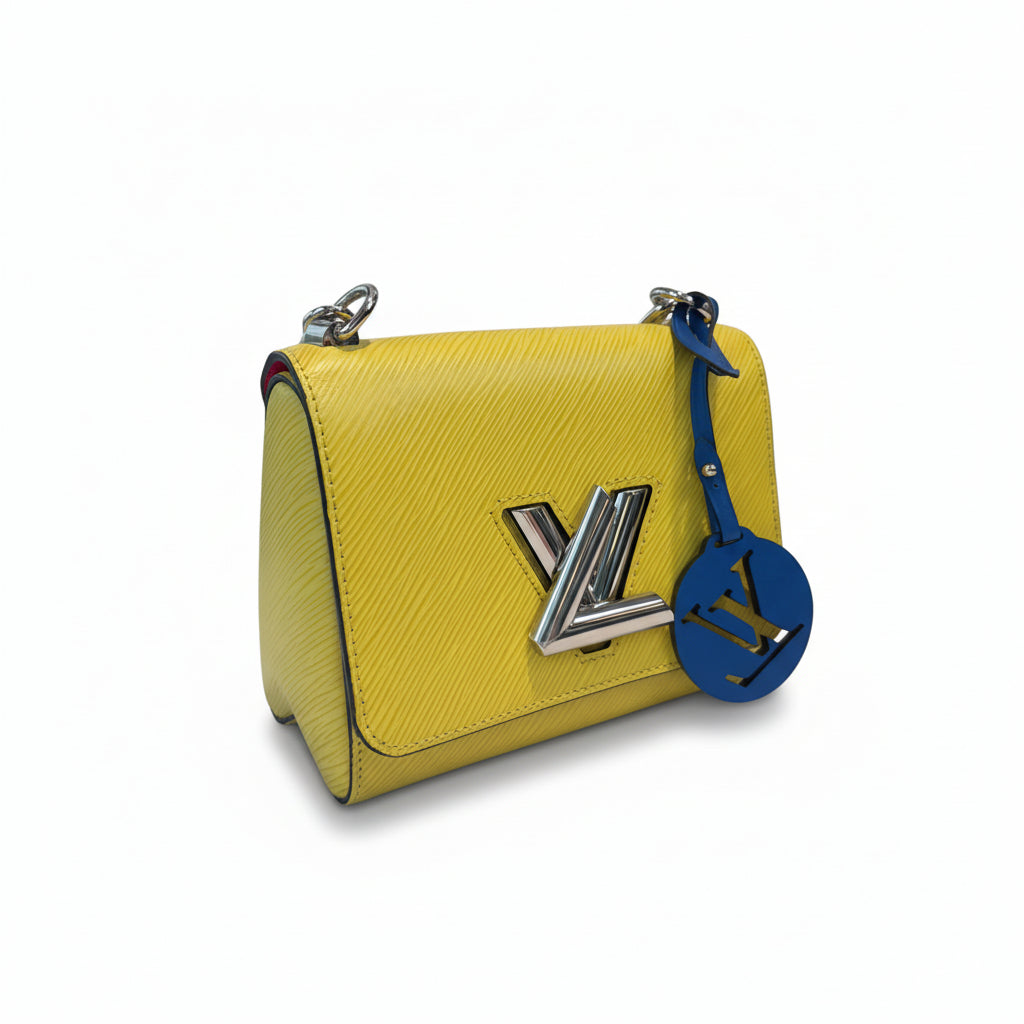 【#054】Pre-owned Louis Vuitton Twist Mini Yellow Epi Leather Crossbody Bag with Blue AccentsHZ2602090&&