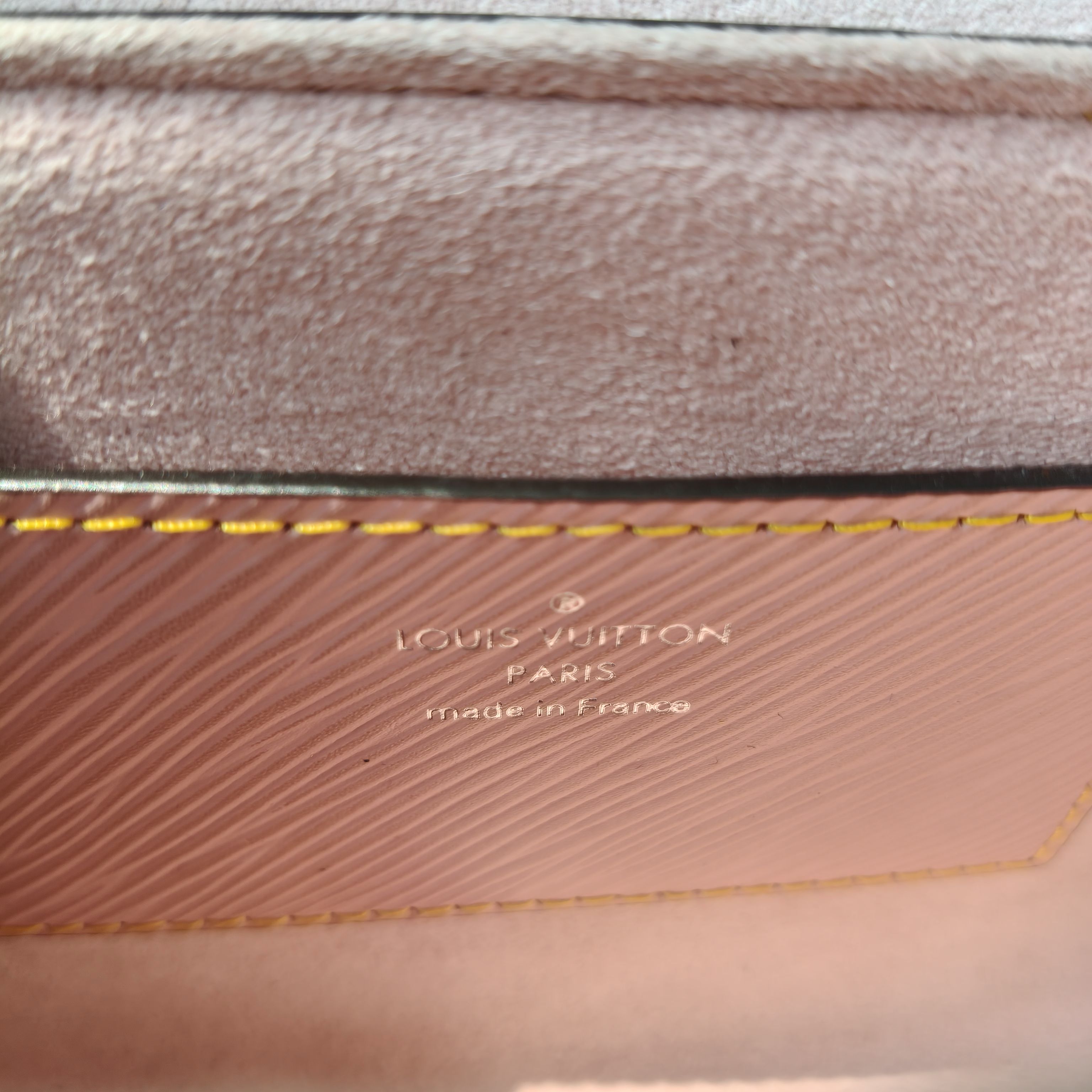 【#293】Pre-owned Louis Vuitton Twist Mini Box Bag Epi Leather in Rose Pink with Yellow-White Braided Trim & Silver-Tone Hardware