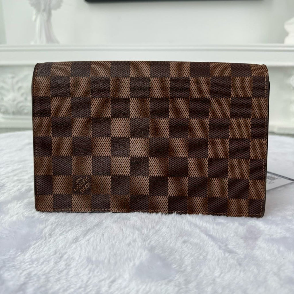 【#046】Pre-owned Louis Vuitton Vaugirard Damier Ebene Canvas Rose Poudre Calfskin Leather Crossbody BagHZ2603060&&