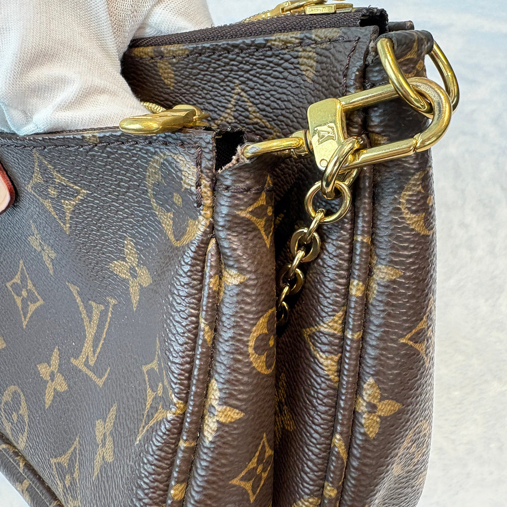 【#051】Pre-owned Louis Vuitton Multi Pochette Accessoires Monogram Canvas Khaki Green Strap Crossbody BagHZ2603020&&