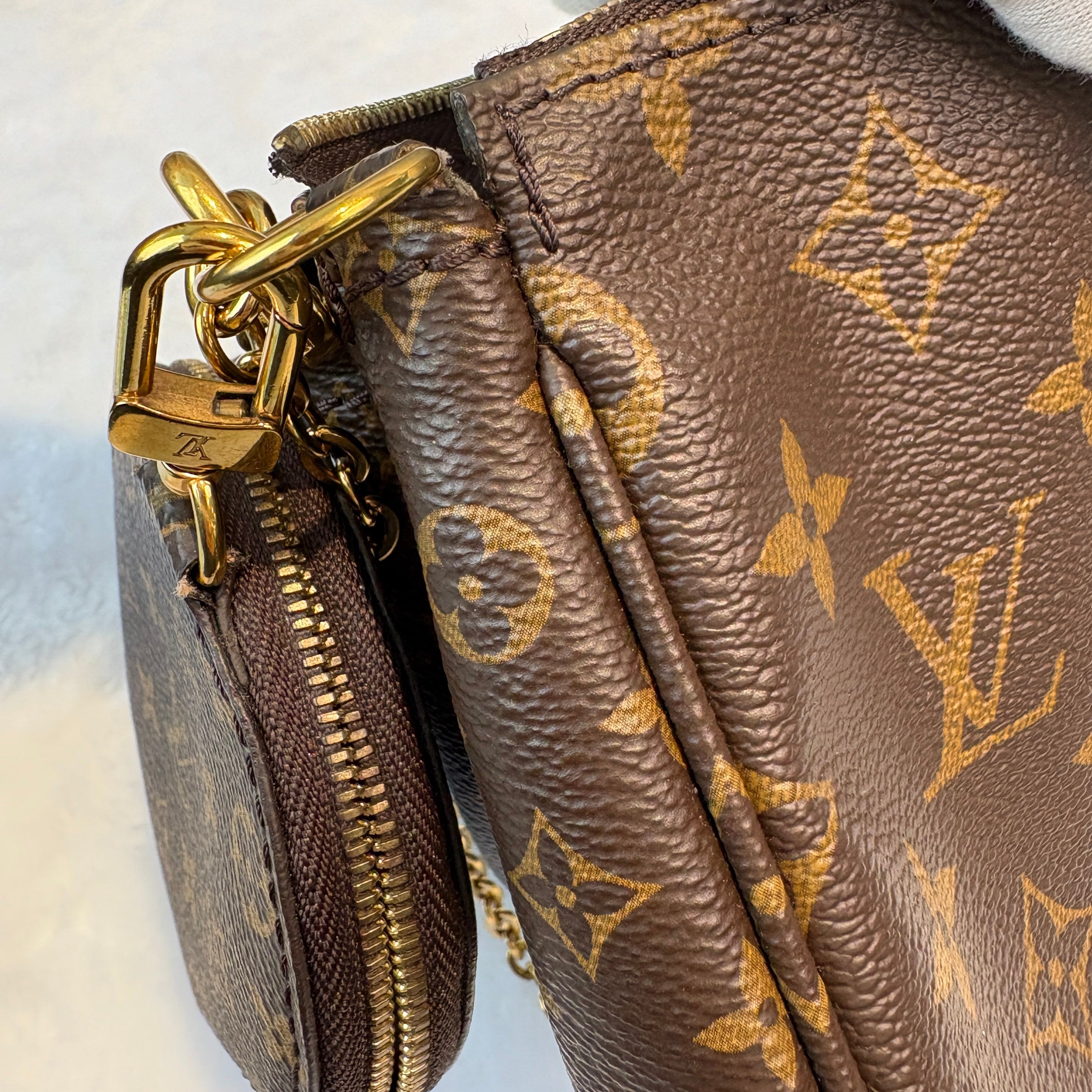 【#051】Pre-owned Louis Vuitton Multi Pochette Accessoires Monogram Canvas Khaki Green Strap Crossbody BagHZ2603020&&