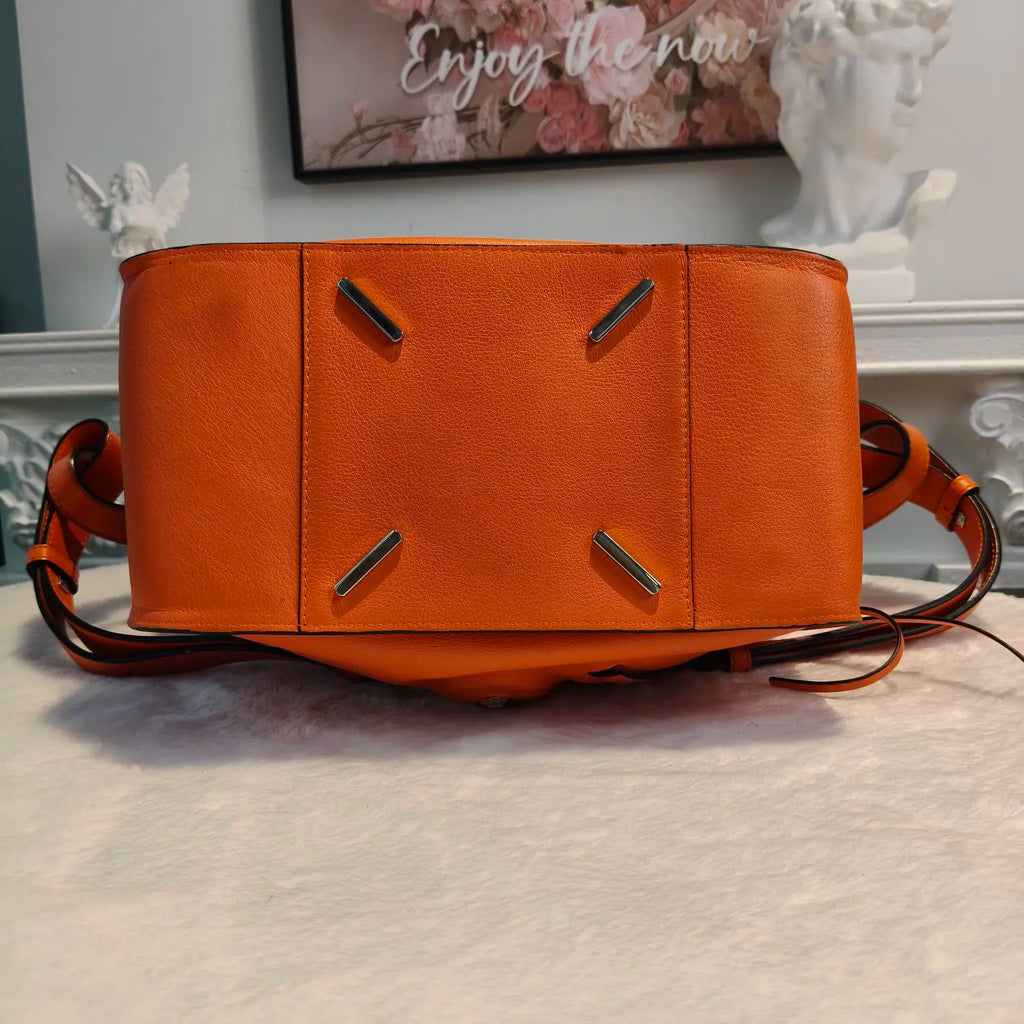 【#110】Pre-owned Loewe Anton Small Orange Calfskin Crossbody Bag HZ260119016