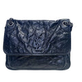 【#121】Pre-owned YSL Nikki Medium Black Oil Wax Leather Shoulder Bag HZ250728019