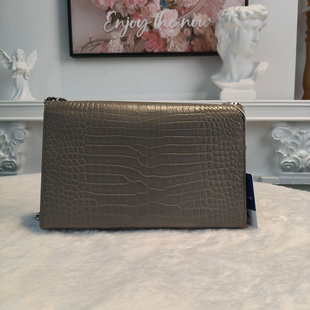 【#118】Pre-owned  YSL Kate Medium Grey Calfskin Crossbody Bag HZ2601190&&