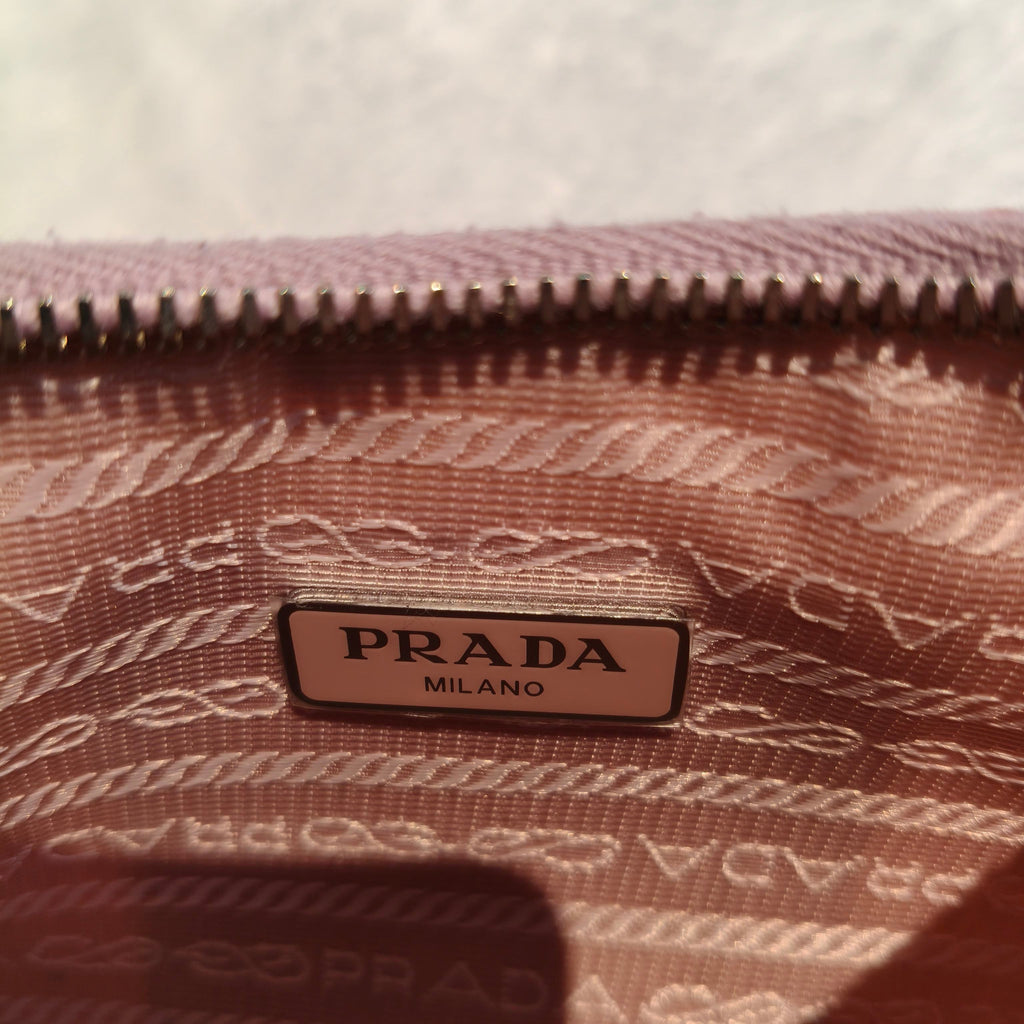 【#167】Pre-owned PRADA  Three-in-One Mini Pink Logo Print Nylon Hobo HZ260119&&