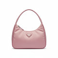 【#167】Pre-owned PRADA  Three-in-One Mini Pink Logo Print Nylon Hobo HZ260119&&