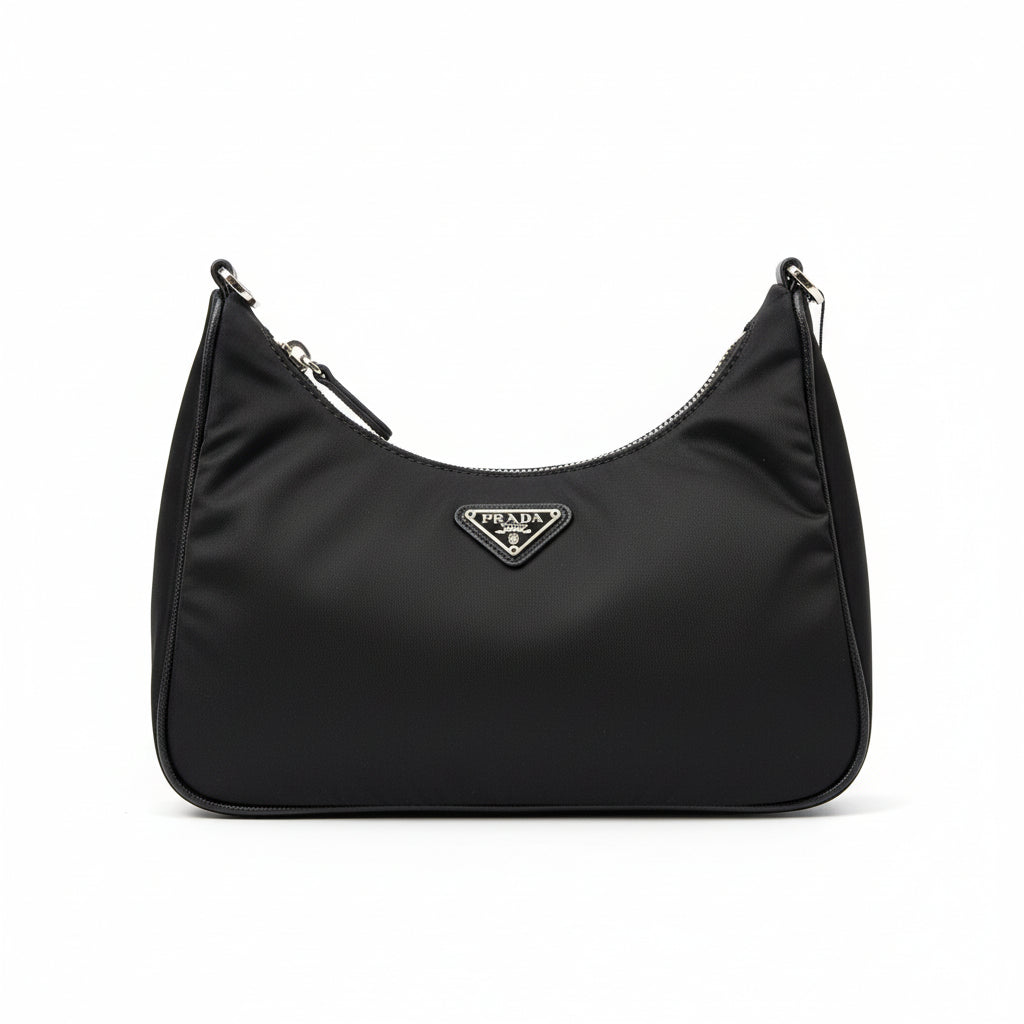 【#163】Pre-owned PRADA Re-Edition Mini Black Nylon and Calfskin Crossbody Bag HZ260304&&