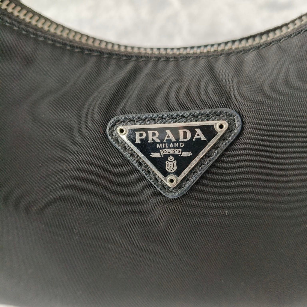 【#163】Pre-owned PRADA Re-Edition Mini Black Nylon and Calfskin Crossbody Bag HZ260304&&