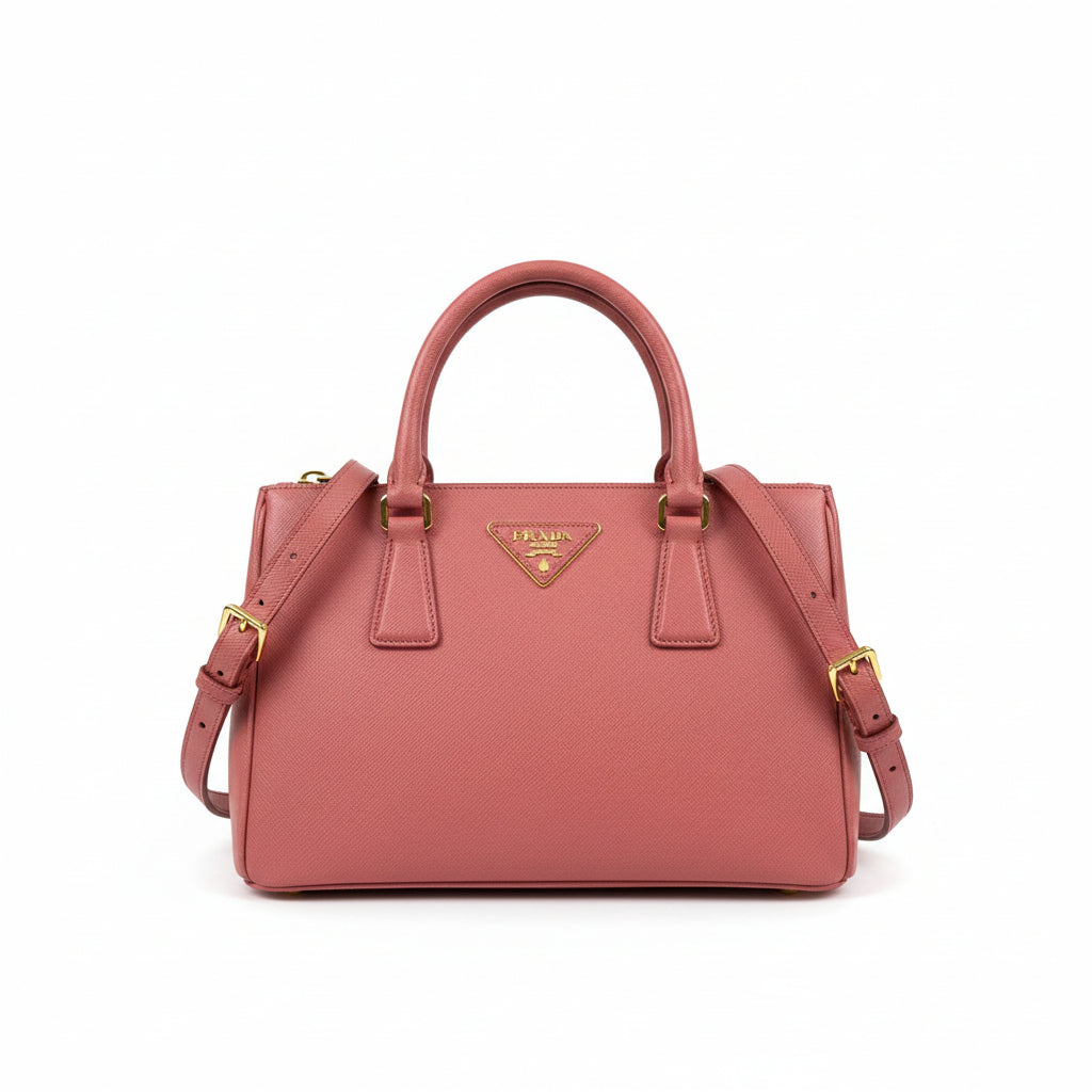 【#161】Pre-owned PRADA Galleria Small Pink Saffiano Leather Handbag HZ260306&&