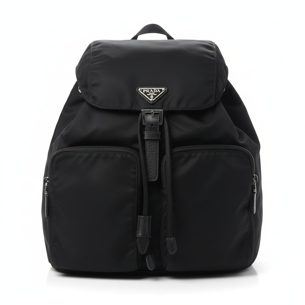 【#170】Pre-owned PRADA Vela Small Black Nylon Backpack HZ251203&&