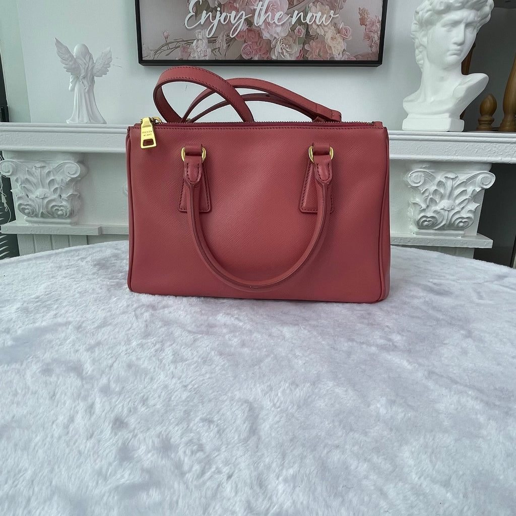 【#161】Pre-owned PRADA Galleria Small Pink Saffiano Leather Handbag HZ260306&&
