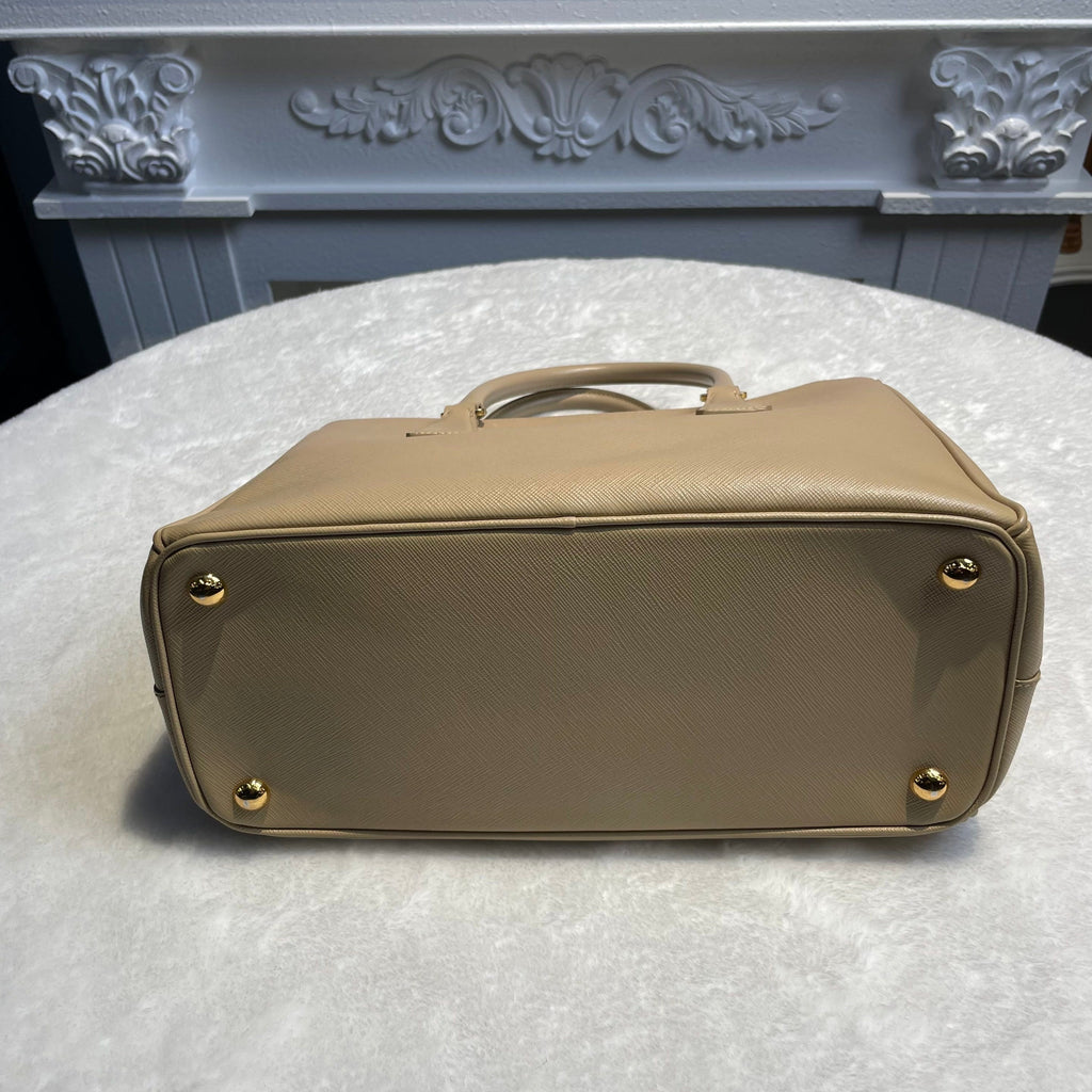 【#289】Pre-owned Prada Medium Galleria Bag Saffiano Leather in Beige with Gold-Tone Hardware