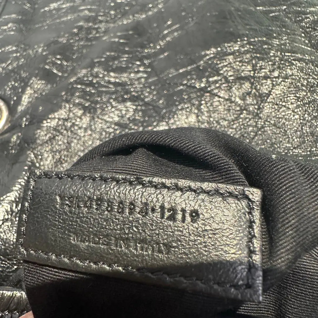 【#121】Pre-owned YSL Nikki Medium Black Oil Wax Leather Shoulder Bag HZ250728019
