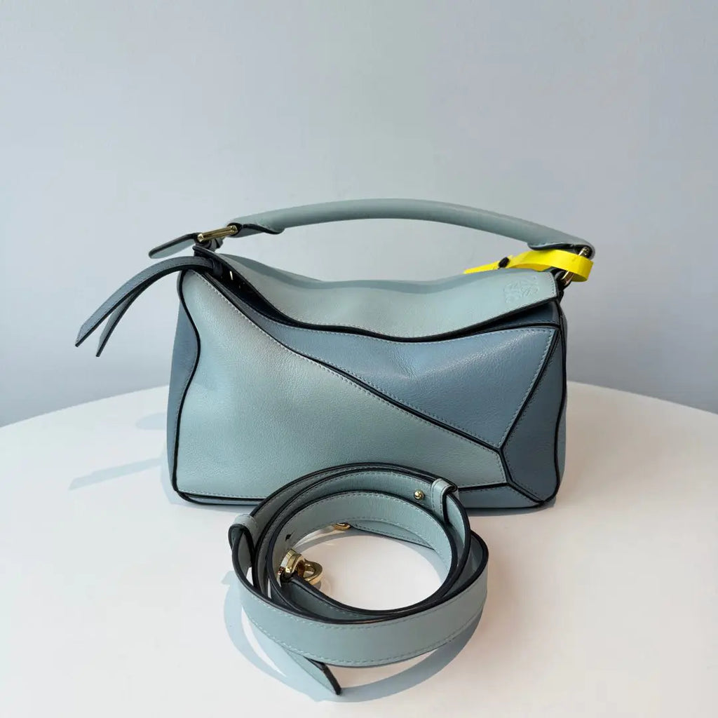 【#102】Pre-owned Loewe Puzzle Large Blue Calfskin Shoulder bag HZ2511010&&
