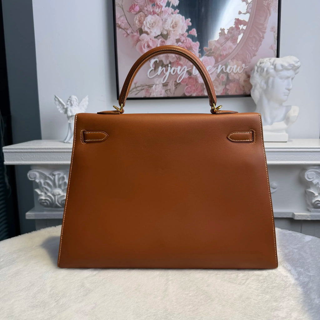 【#012】Pre-owned Hermès Kelly 35 GoldBrown(37) Epsom Leather Q Stamp Handbag HZ260120013