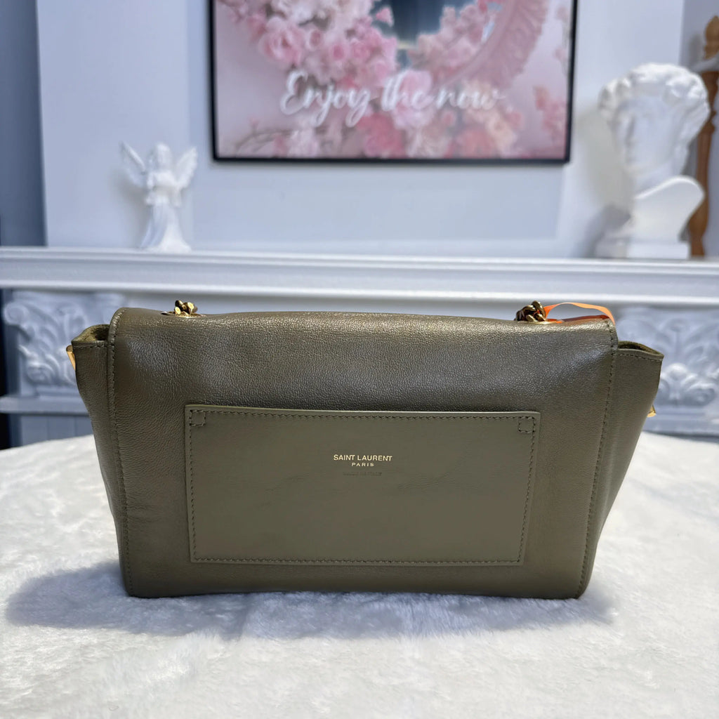 【#123】Pre-owned YSL Reversible Kate Medium Green Calfskin Crossbody Bag HZ2512250&&