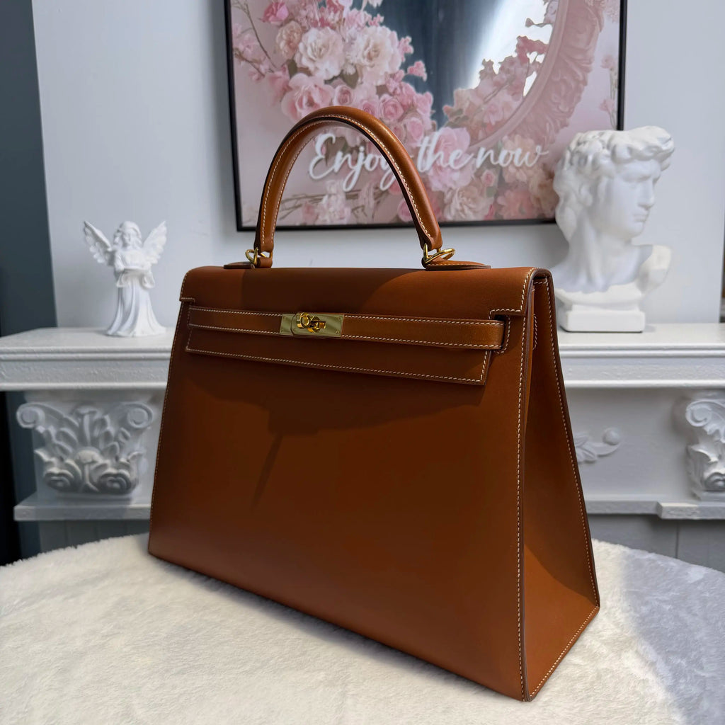 【#012】Pre-owned Hermès Kelly 35 GoldBrown(37) Epsom Leather Q Stamp Handbag HZ260120013