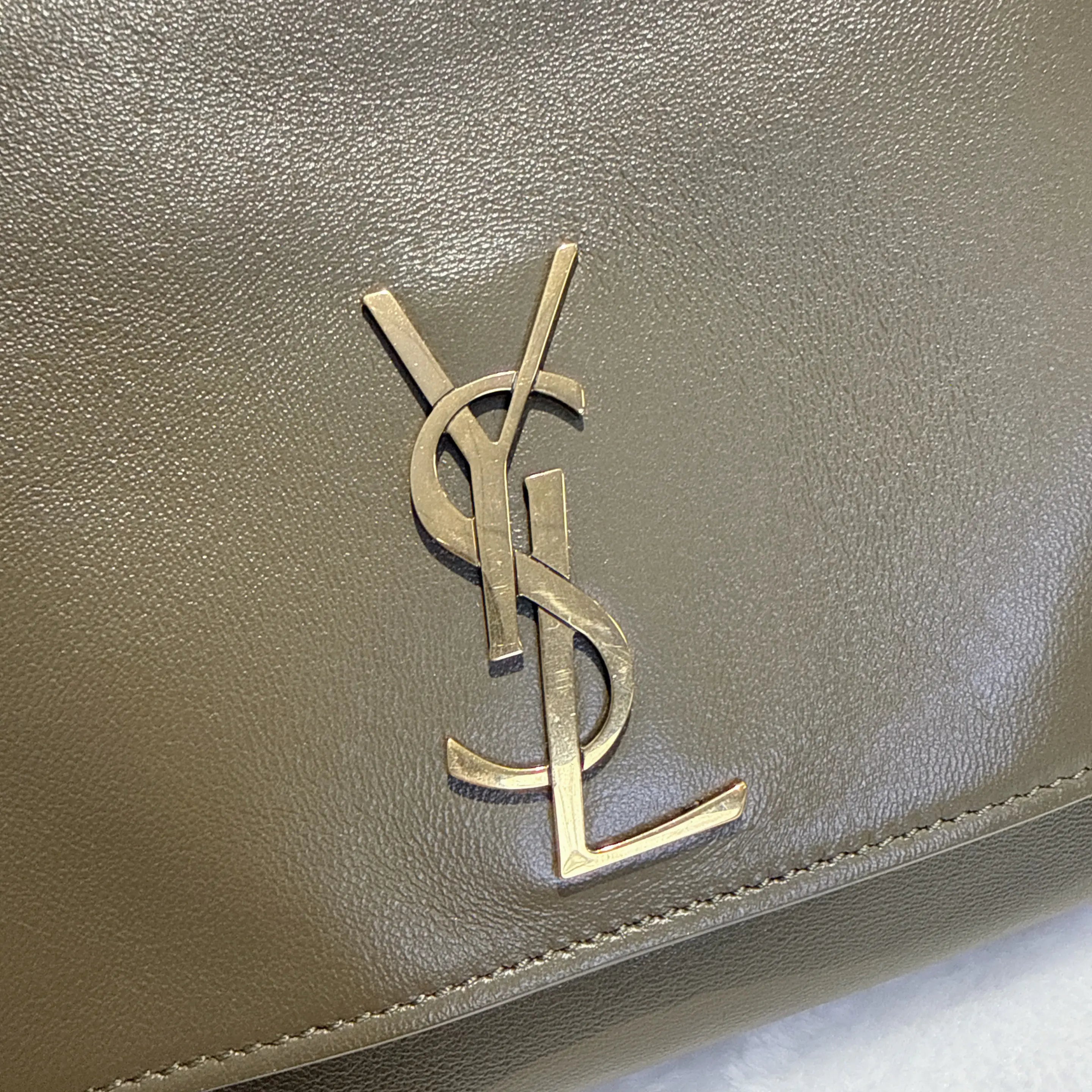 【#123】Pre-owned YSL Reversible Kate Medium Green Calfskin Crossbody Bag HZ2512250&&