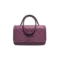 【#038】Pre-owned Chanel Medium Classic Flap Terracotta Caviar Leather Shoulder Bag HZ250928020