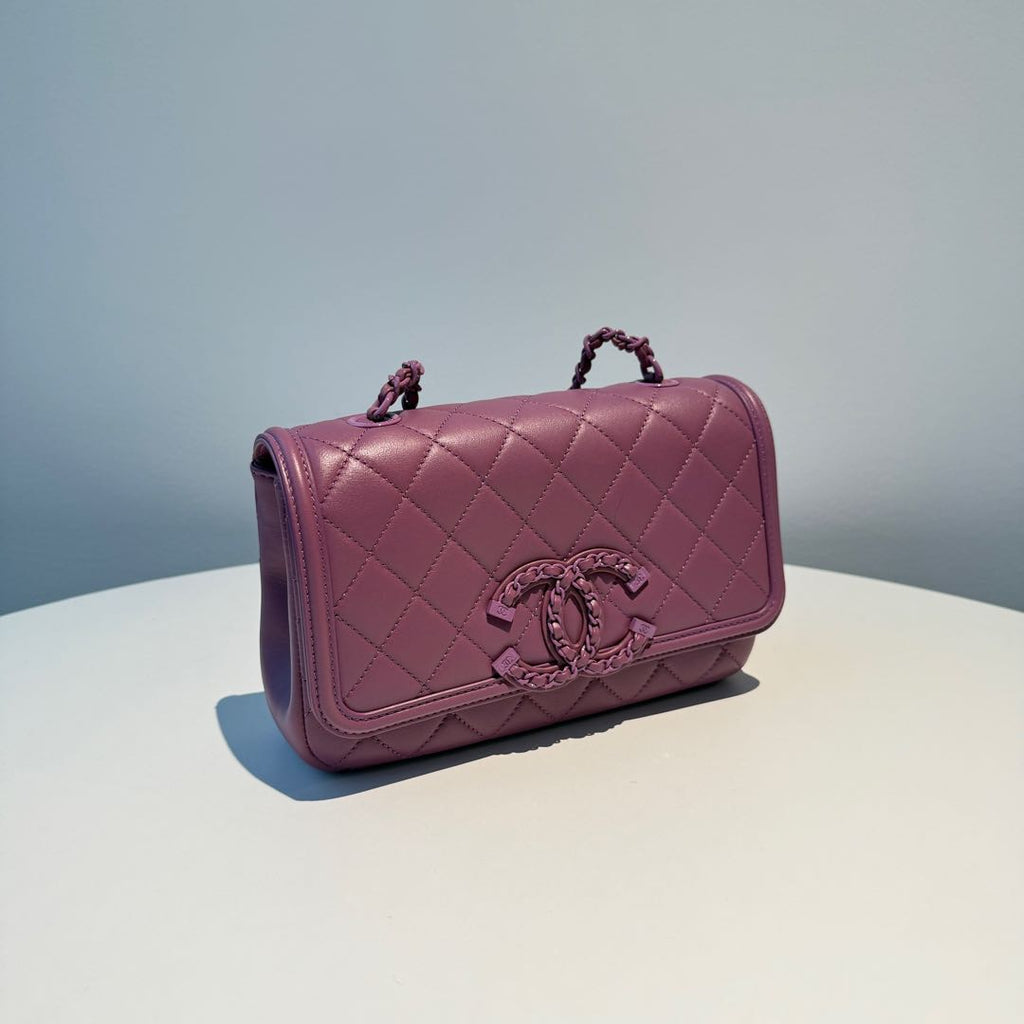 【#038】Pre-owned Chanel Medium Classic Flap Terracotta Caviar Leather Shoulder Bag HZ250928020